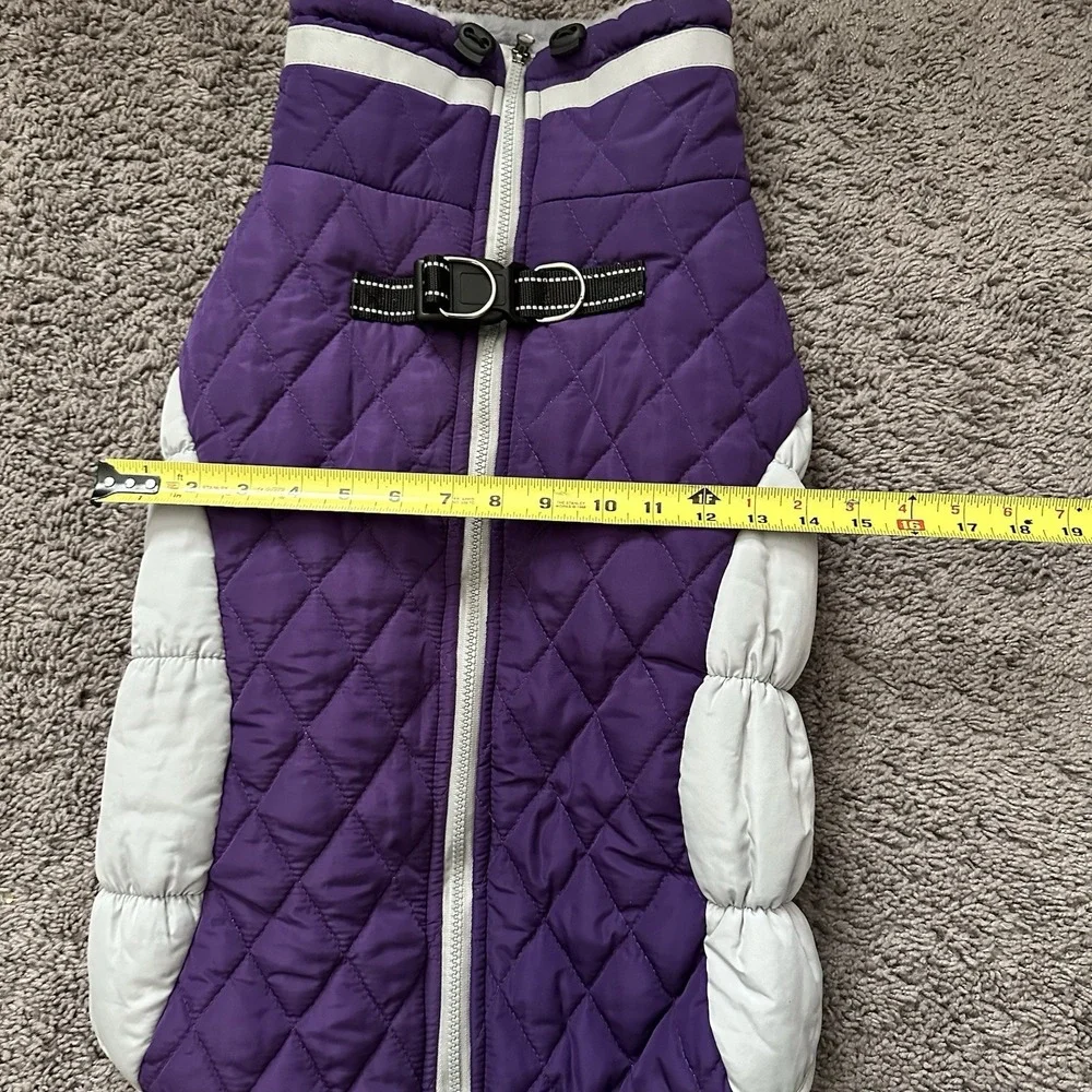Ouobob Dog Puffer Purple Gray Comfortable Waterproof‎ Winter Jacket Size XL